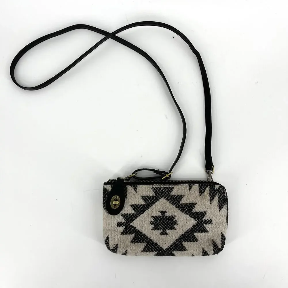 JEN & CO. Small Crossbody Bag Riley Aztec 3 Compartment‎ Bag (M013AZT)